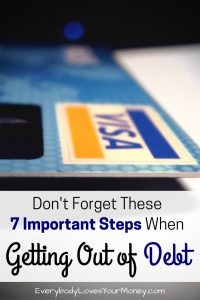 Image of credit card referencing important steps when getting out of debt