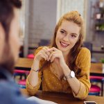 Woman on a date with a man