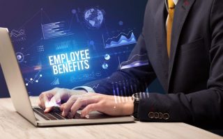 A person looking at employee benefits online