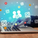 Social media on a laptop