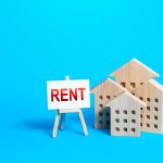 Model house with a for rent sign