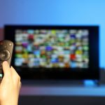 A remote and TV with streaming service