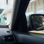 Inside a car window