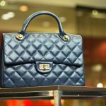 Designer bag on display at a store