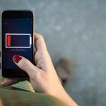 A smartphone battery dying