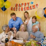 people gathered for a retirement party