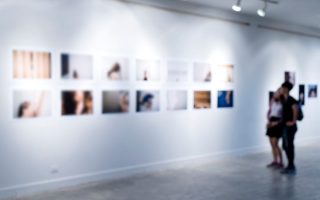 blur white museum room art gallery