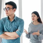 A couple arguing and using the worst phrases in a fight