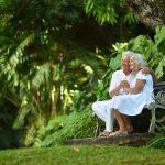 An elderly couple at a retirement community