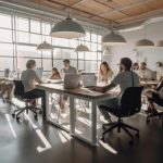 A group of people in an office, which is a tradition that quietly alienates younger generations
