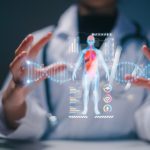 A doctor using AI in the healthcare industry