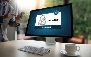 A computer with privacy protection on it