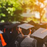 A group of college students at graduation