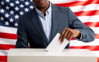 Someone voting after being influenced by political ads