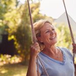 A carefree woman thinking of early retirement