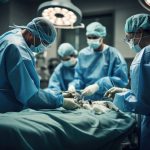 A group of doctors around a patient during a surgery