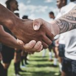 Men shaking hands to be the peacemaker