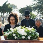 A family at a funeral