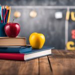 A classroom with symbols of education